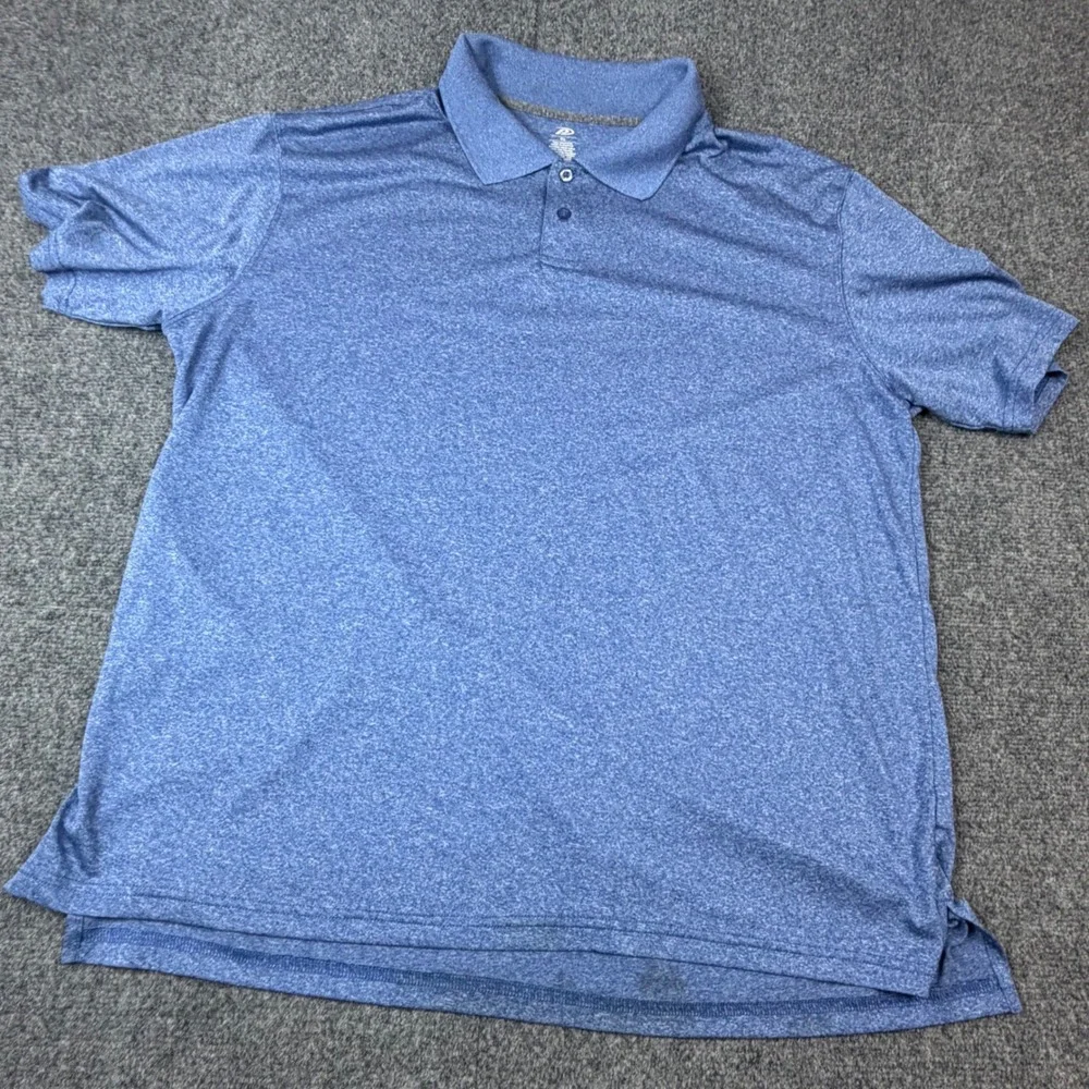 Pro Player Mens XL Blue Heathered Performance Golf Polo‎ Shirt Short Sleeve XL